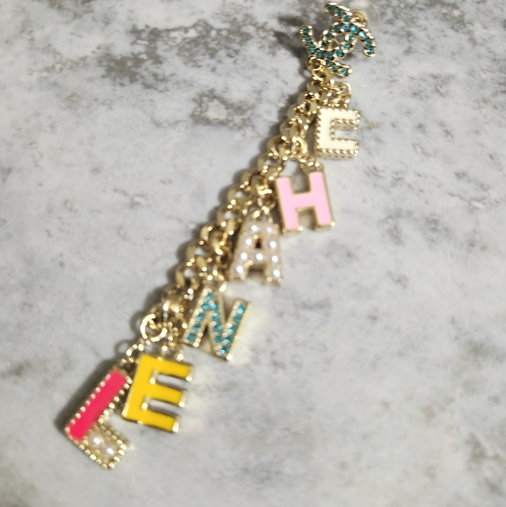 Chanel Multicolor Letter Drop Chain Earrings✨️ - Picture 3 of 7